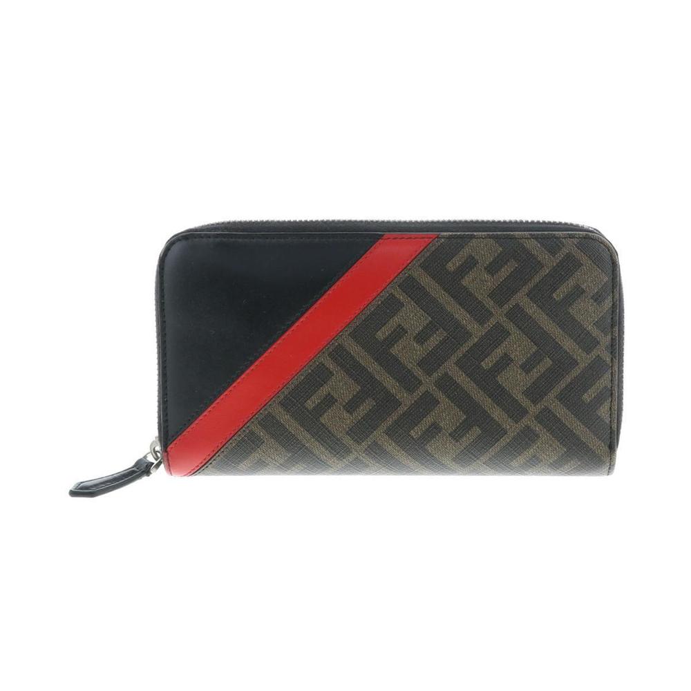 Fendi Fastener Long Wallet Brown